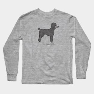 Standard Poodle with Name - dog lovers detailed poodle drawing Long Sleeve T-Shirt